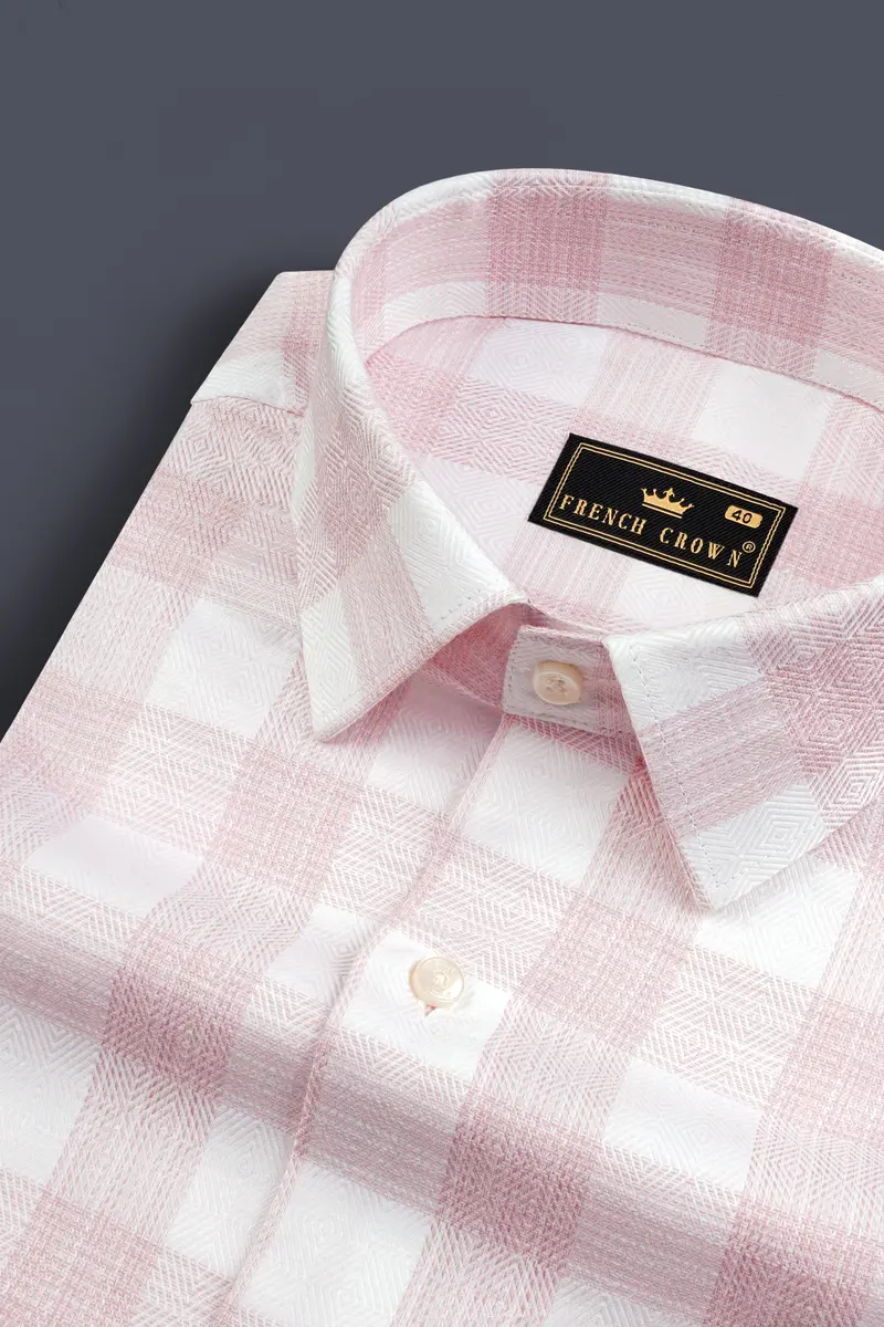 Bizzarre Pink Plaid Dobby Shirt 1