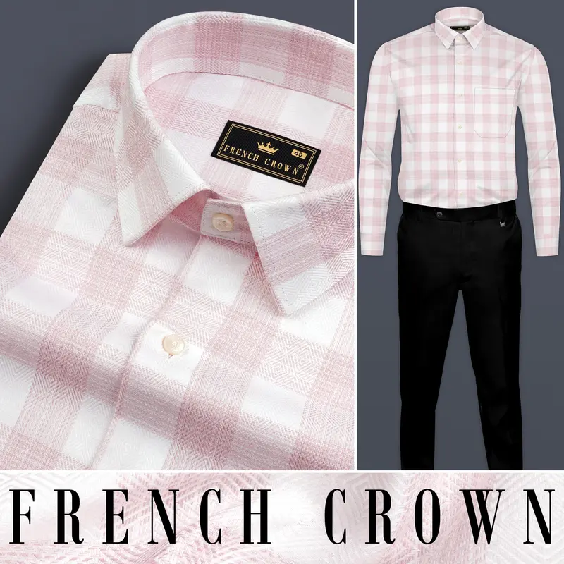 Bizzarre Pink Plaid Dobby Shirt 10