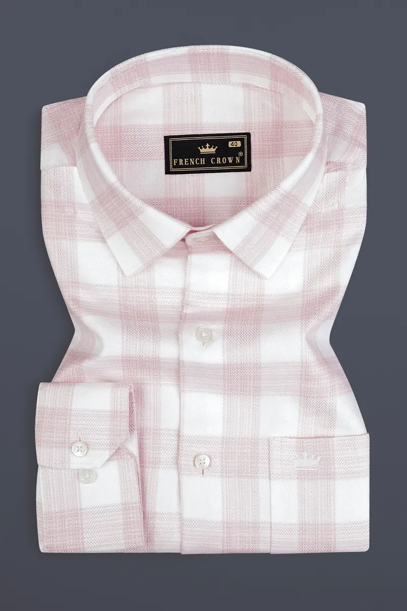 Bizzarre Pink Plaid Dobby Shirt 3