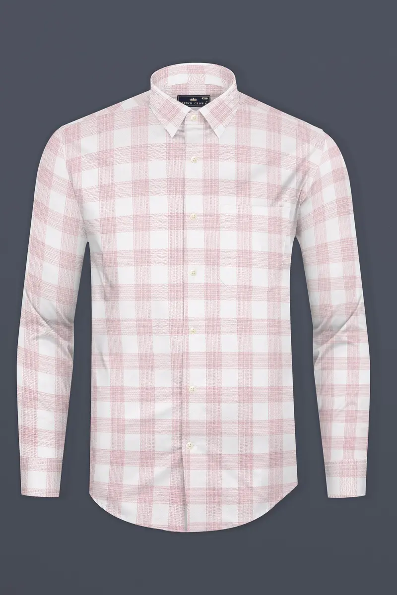 Bizzarre Pink Plaid Dobby Shirt 4