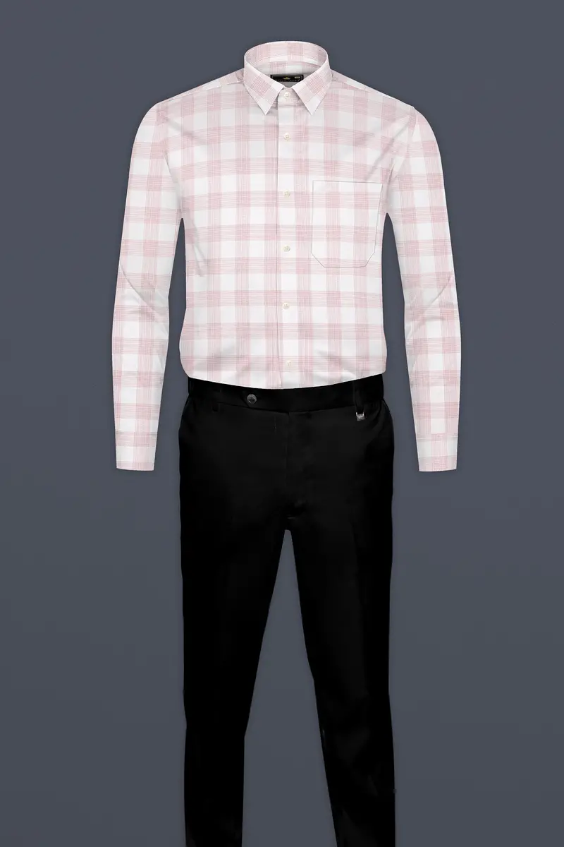 Bizzarre Pink Plaid Dobby Shirt 6