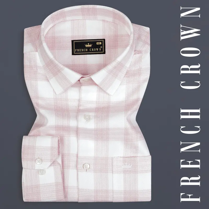 Bizzarre Pink Plaid Dobby Shirt 7