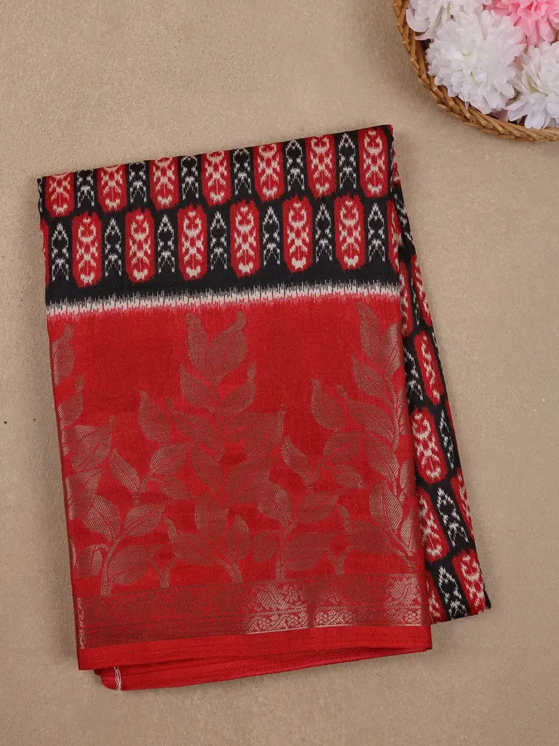 Black Abstract Designed Fancy Georgette Saree 1