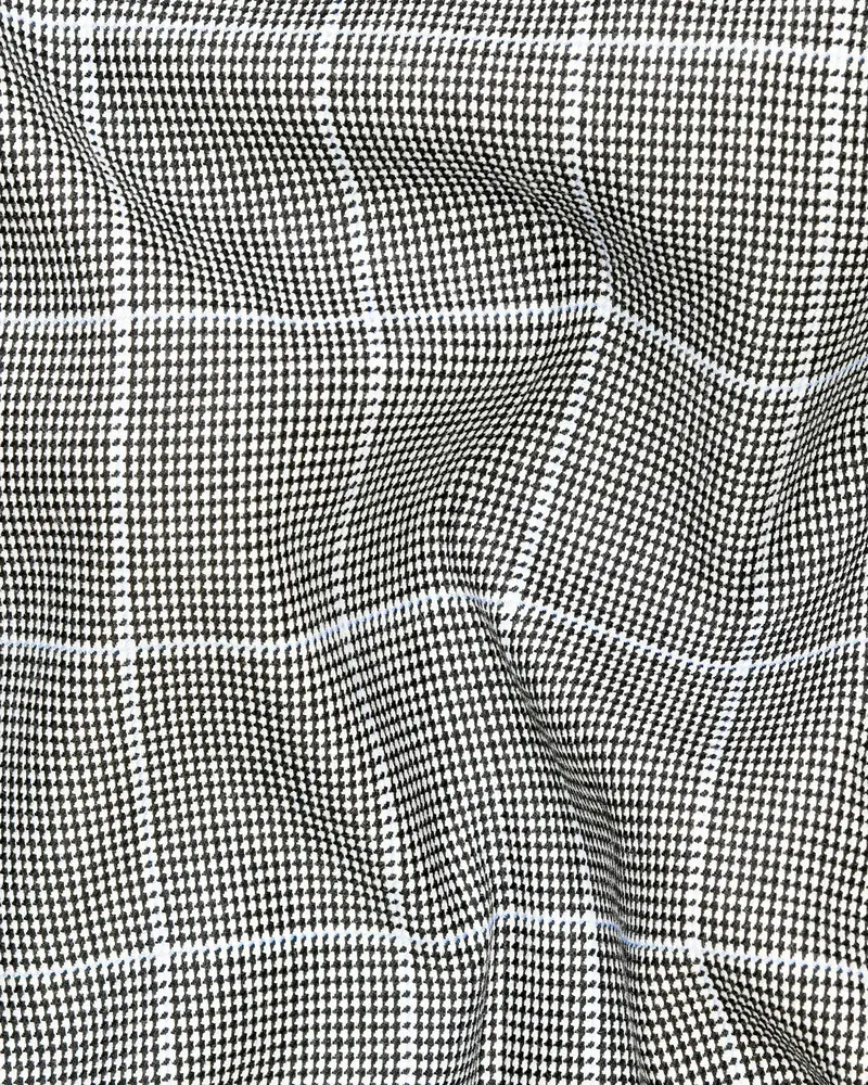 Black And White Houndstooth Windowpane Stretchable Traveler Waistcoat 3