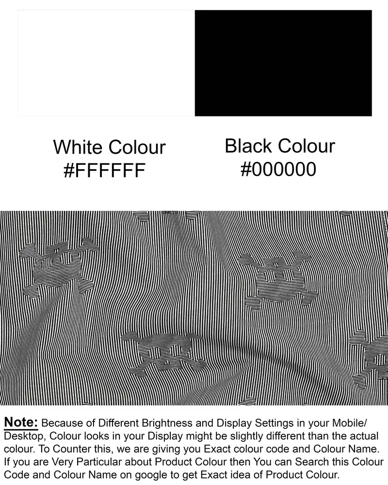 Black And White Striped And Skull Printed Premium Cotton Shirt 7