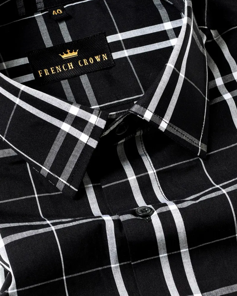 Black Bean Plaid Premium Cotton Shirt 1