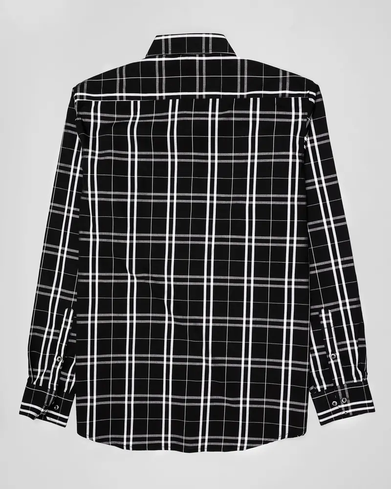 Black Bean Plaid Premium Cotton Shirt 6