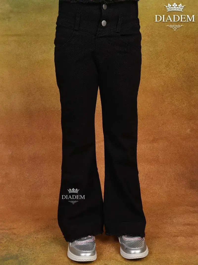 Black Cotton Full-Length Jeans 1