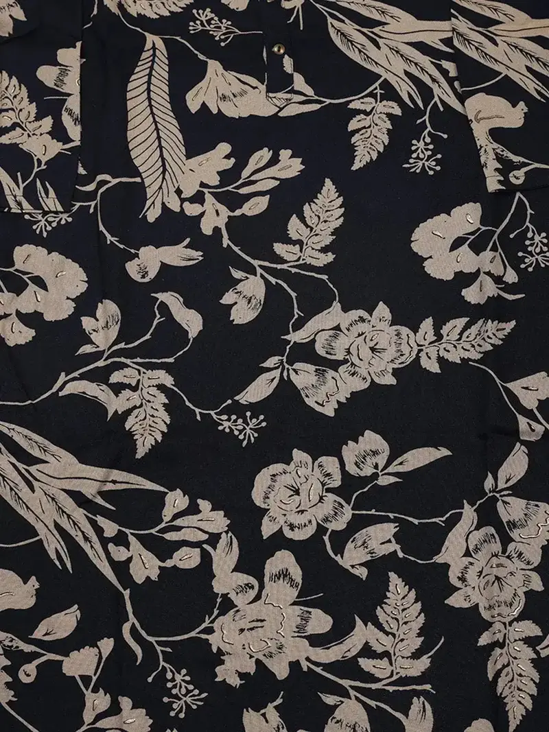 Black Floral Printed Cotton Rayon Kurti 3