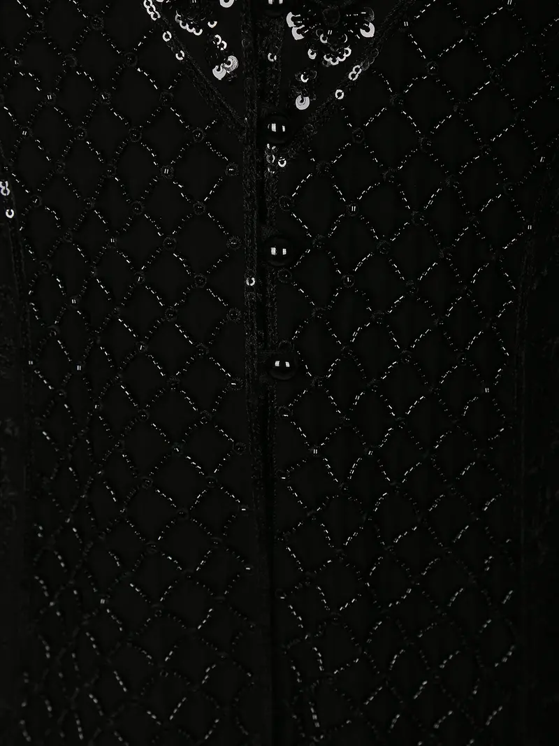 Black Heavy Sequins And Thread Embroidered Design Georgette Kids Palazzo Suit 7