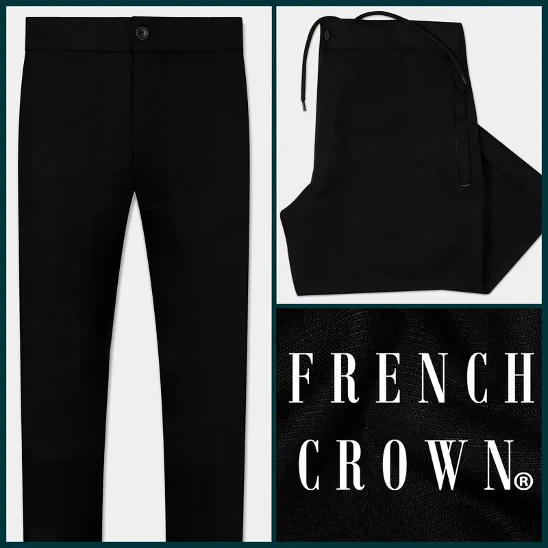 Black Linen Lounge Pant 1