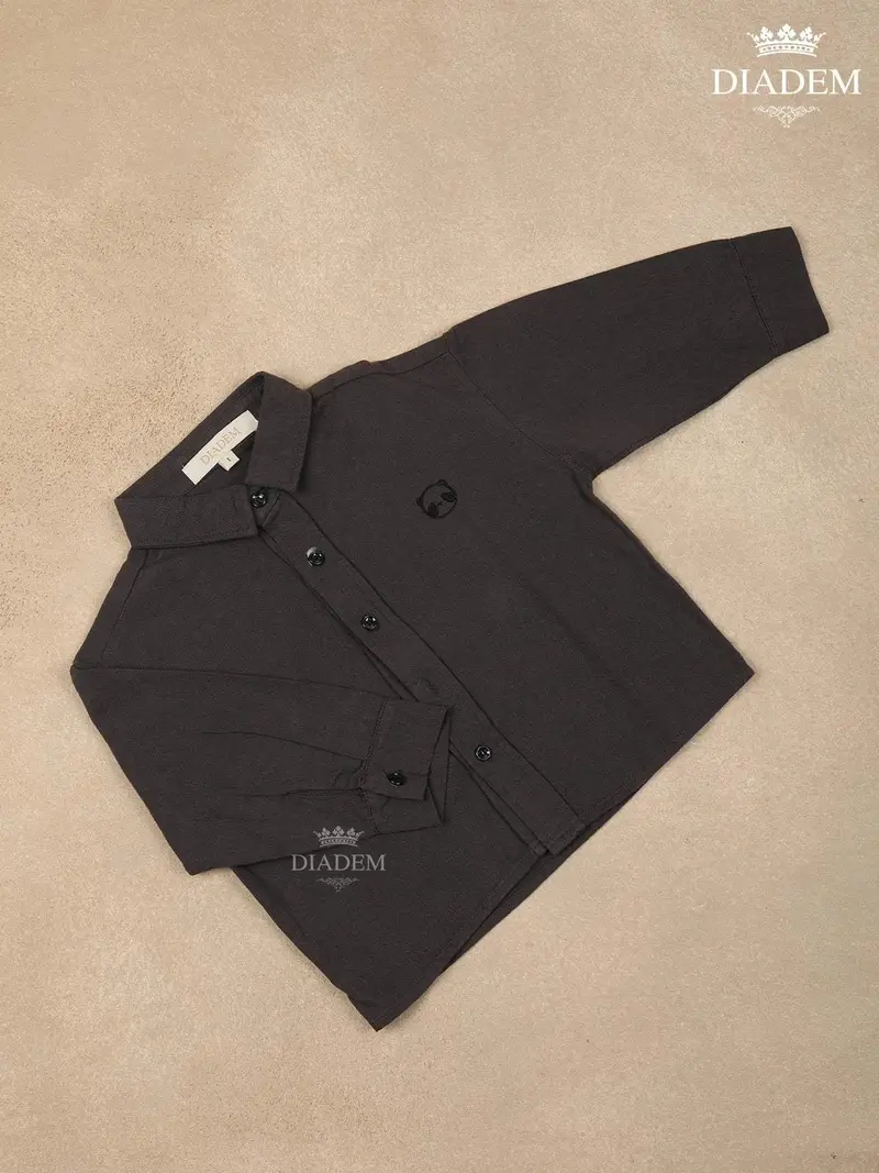 Black Plain Full Sleeve Cotton Shirt 1