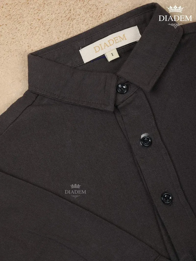 Black Plain Full Sleeve Cotton Shirt 2