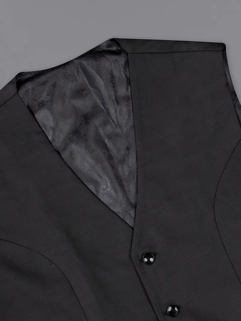 Black Russian Wool Rich Waistcoat 4