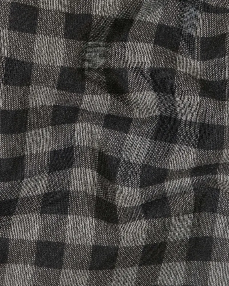 Black With Grey Flannel Checked Wool Rich Waistcoat 3