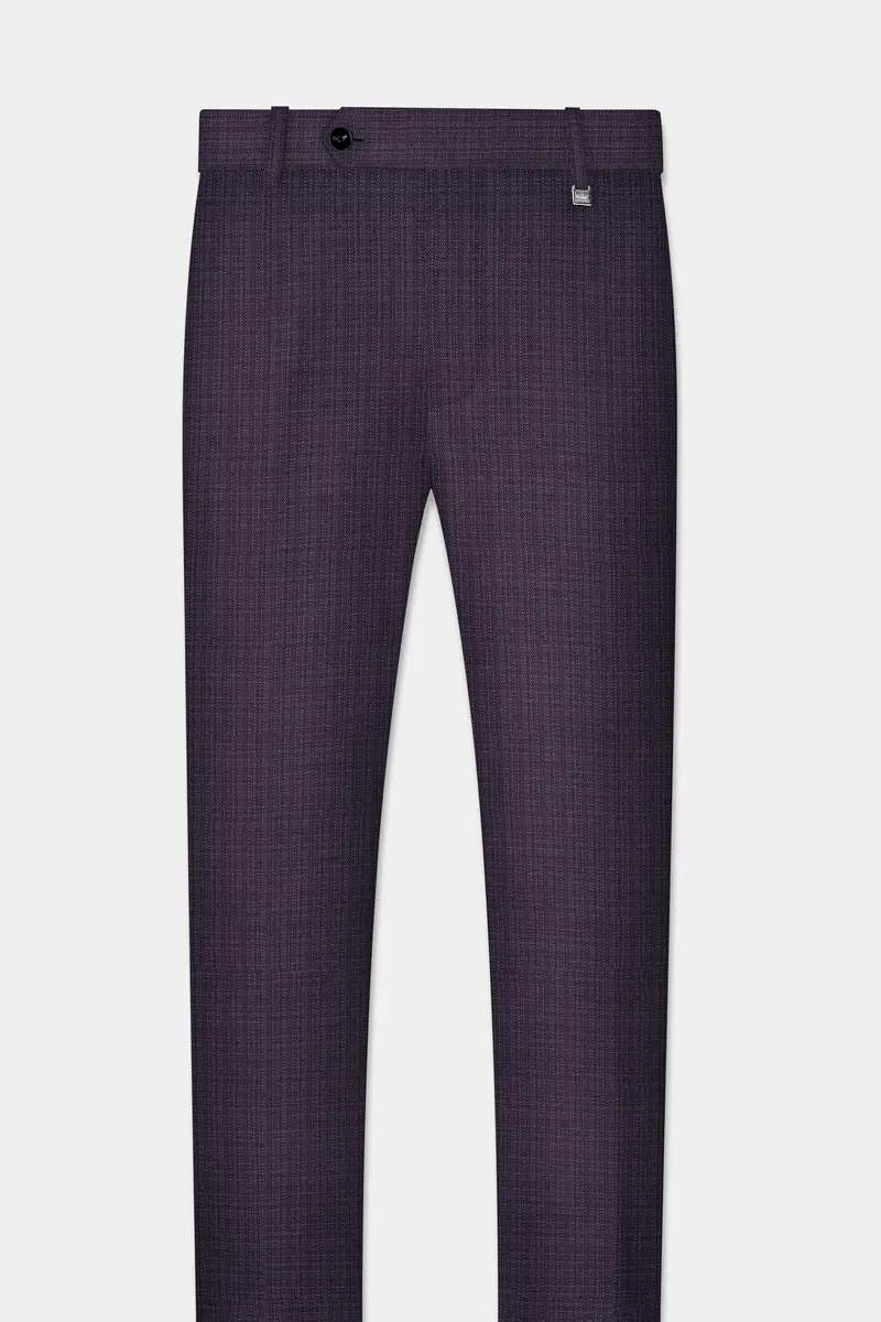 Blackcurrant Textured Wool Rich Pant 2