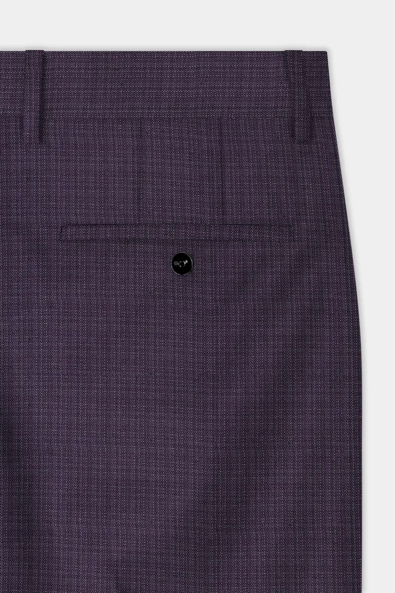 Blackcurrant Textured Wool Rich Pant 4