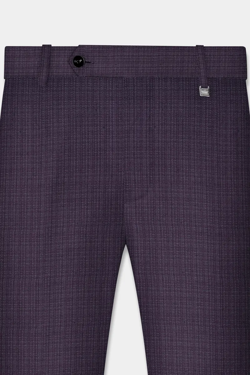 Blackcurrant Textured Wool Rich Pant 5