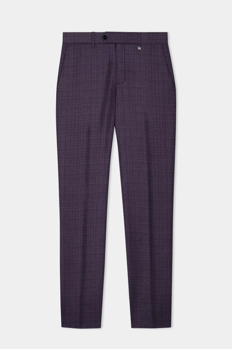Blackcurrant Textured Wool Rich Pant 6