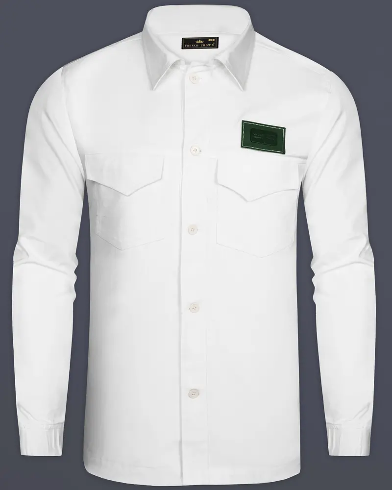 Blancor-Bright White Heavyweight Premium Cotton Designer Overshirt/Shacket 1