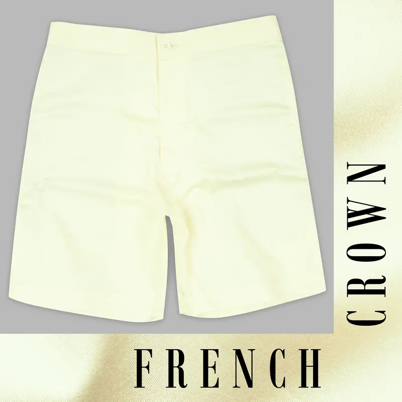 Bleach Yellow Subtle Sheen Super Soft Premium Cotton Shorts 1
