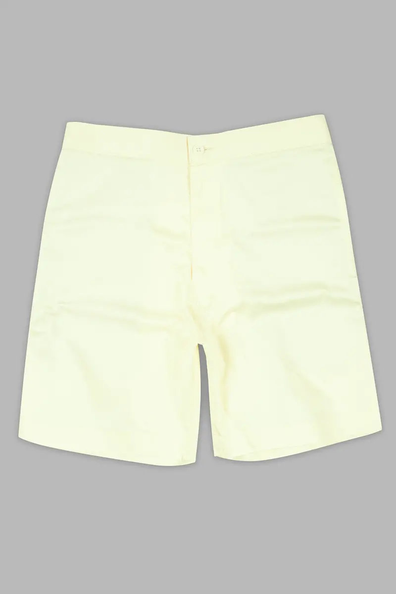 Bleach Yellow Subtle Sheen Super Soft Premium Cotton Shorts 2
