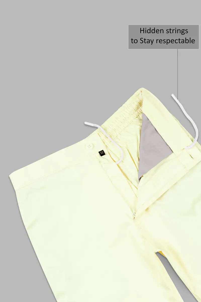 Bleach Yellow Subtle Sheen Super Soft Premium Cotton Shorts 5