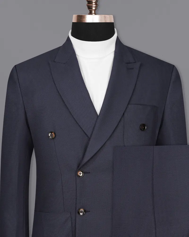 Bleached Cedar Blue Double Breasted Sports Suit 2
