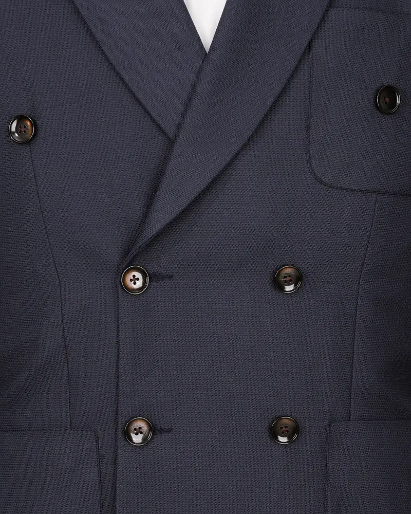Bleached Cedar Blue Double Breasted Sports Suit 5
