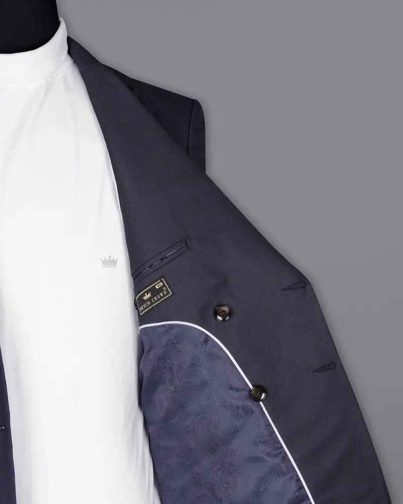 Bleached Cedar Blue Double Breasted Sports Suit 7