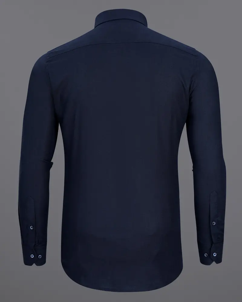 Bleached Cedar Blue Luxurious Linen Shirt 6