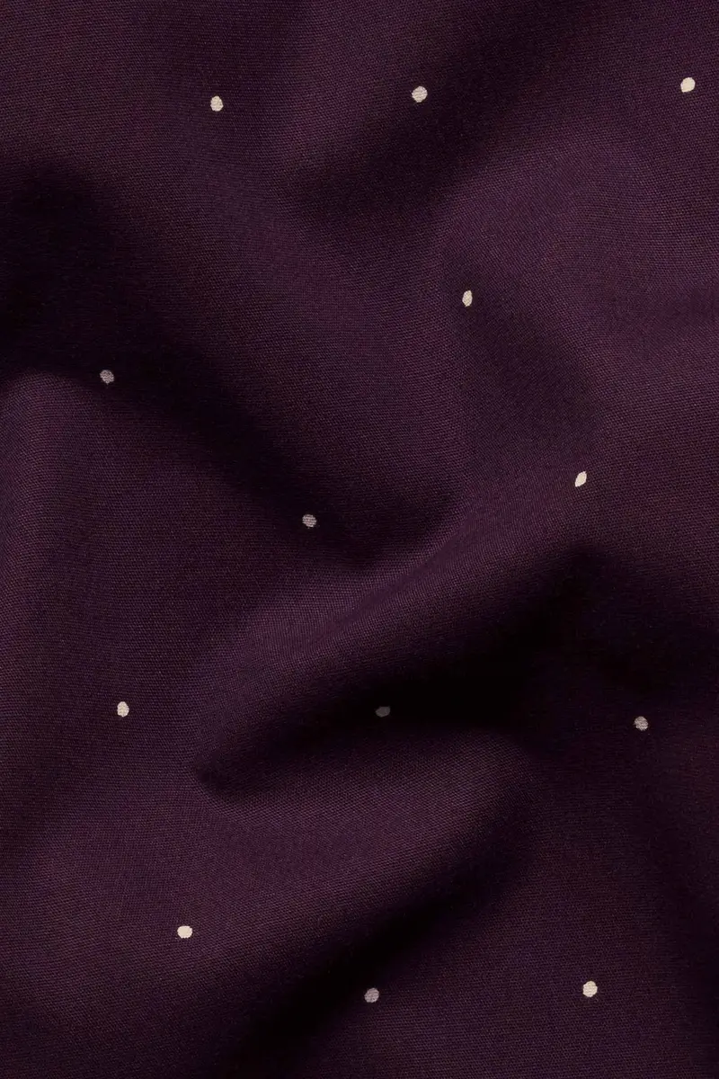 Bleached Cedar Wine Polka Dots Twill Premium Cotton Kurta Shirt 3