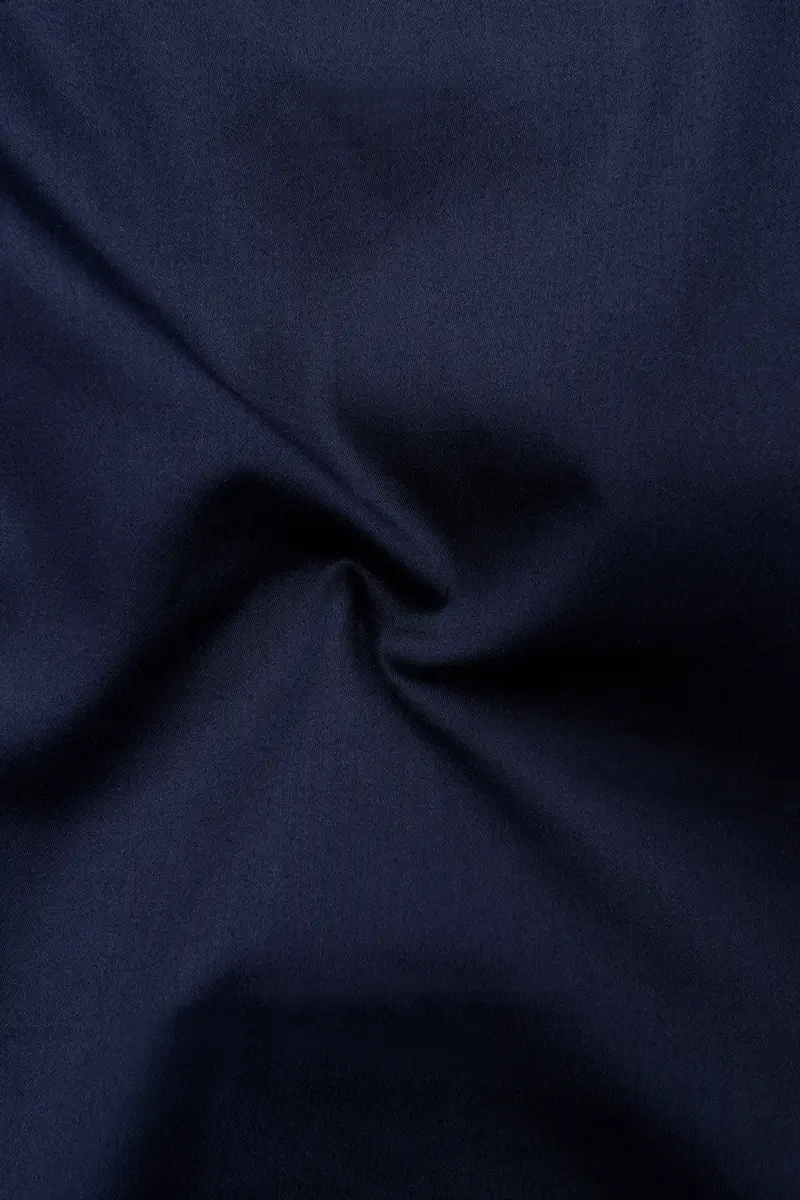 Bleunoir-Midnight Blue Subtle Sheen Super Soft Premium White Cuff Collar Dress Shirt 3