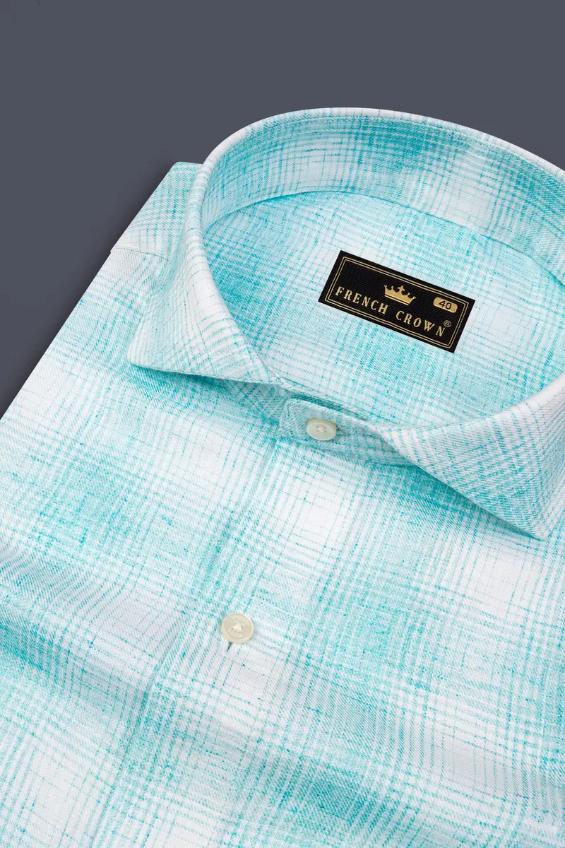 Blizzard And White Twill Textured Premium Cotton Shirt 1