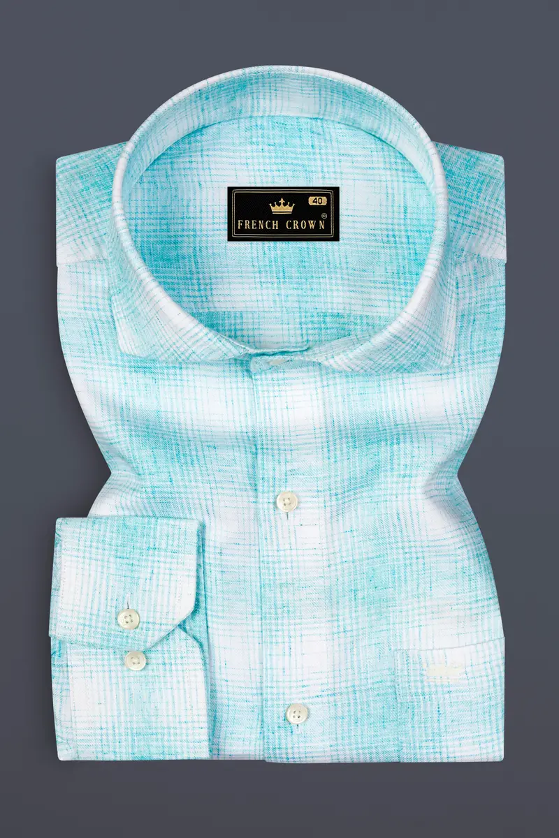 Blizzard And White Twill Textured Premium Cotton Shirt 3