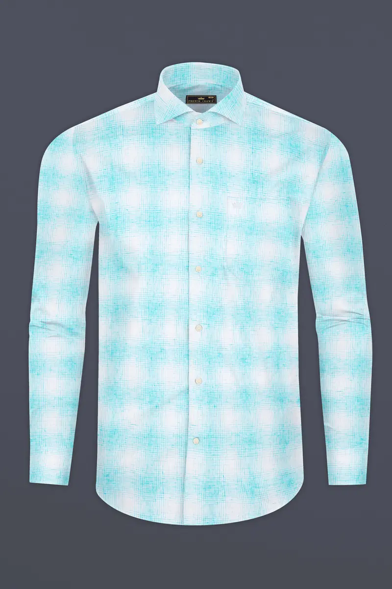 Blizzard And White Twill Textured Premium Cotton Shirt 4