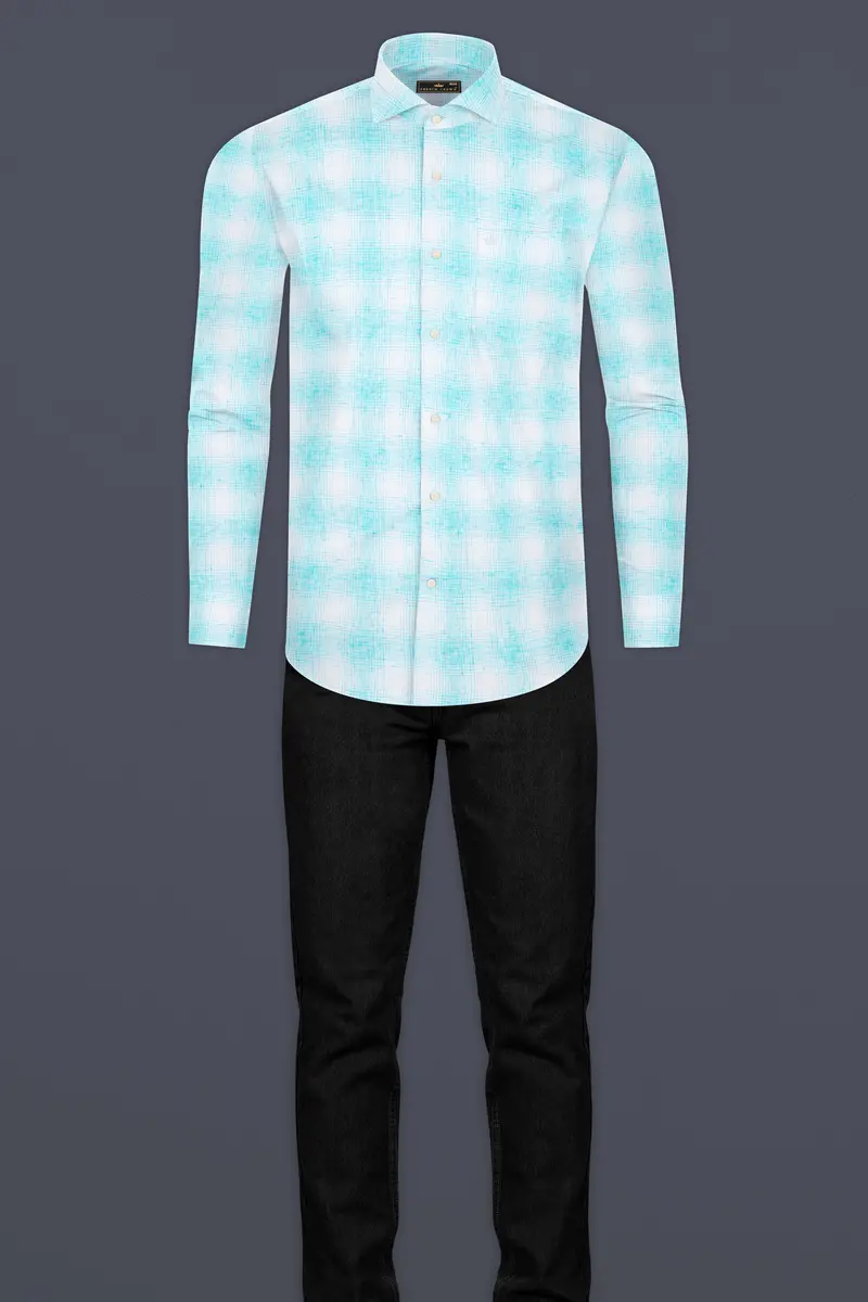 Blizzard And White Twill Textured Premium Cotton Shirt 6