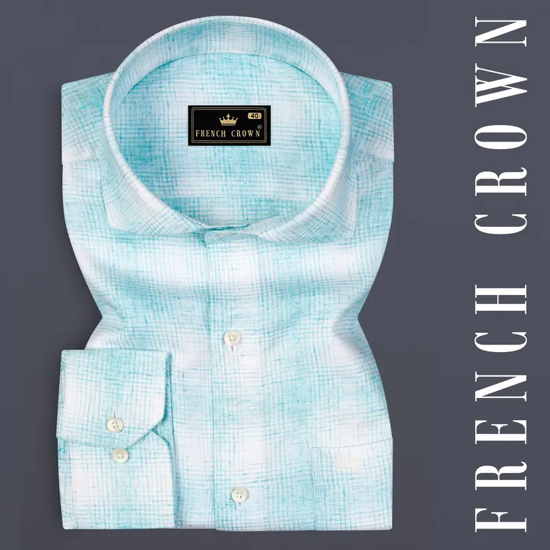 Blizzard And White Twill Textured Premium Cotton Shirt 7