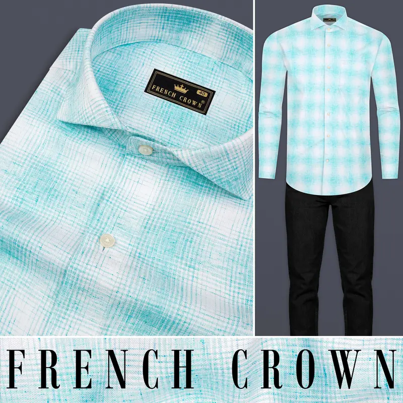 Blizzard And White Twill Textured Premium Cotton Shirt 8