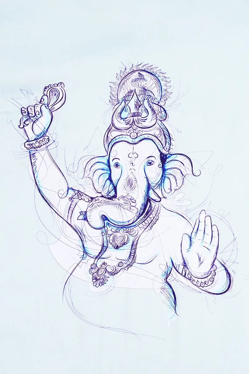 Blizzard Blue Lord Ganesha Printed Subtle Sheen Super Soft Premium Cotton Designer Shirt 3