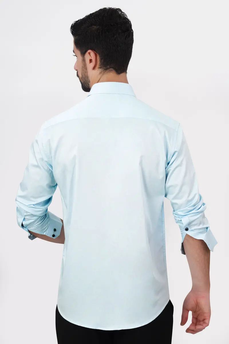 Blizzard Blue Lord Ganesha Printed Subtle Sheen Super Soft Premium Cotton Designer Shirt 9