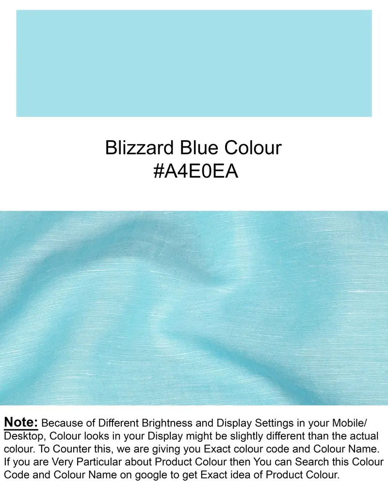 Blizzard Blue Luxurious Linen Kurta Shirt 9