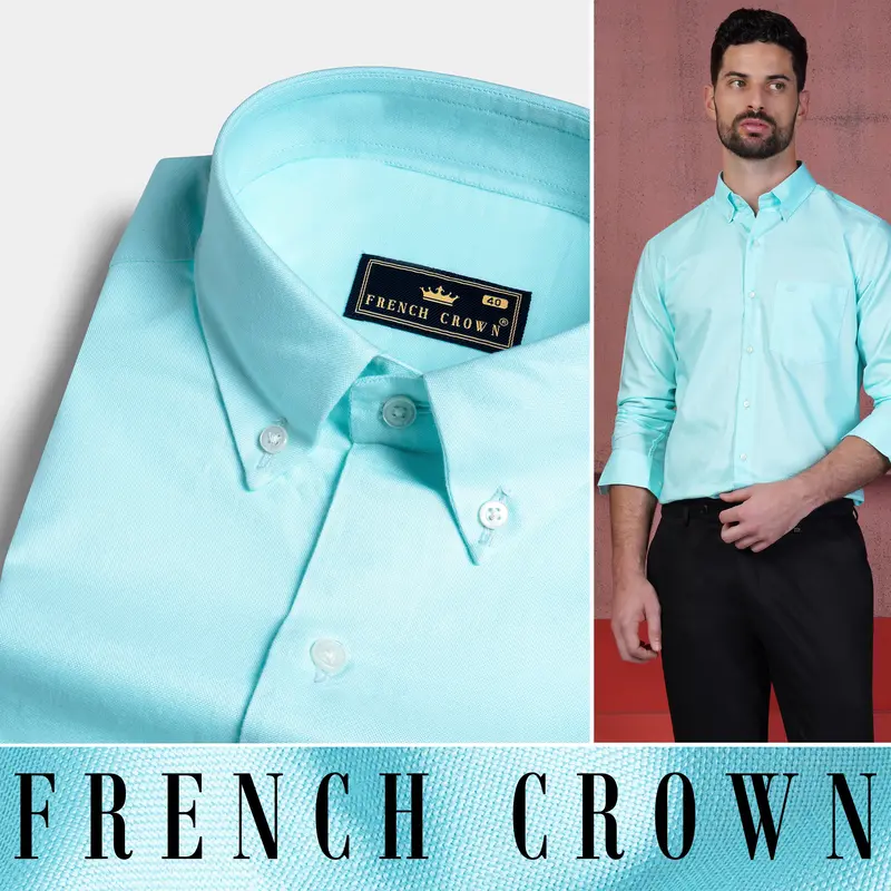 Blizzard Blue Royal Oxford Button Down Shirt 4
