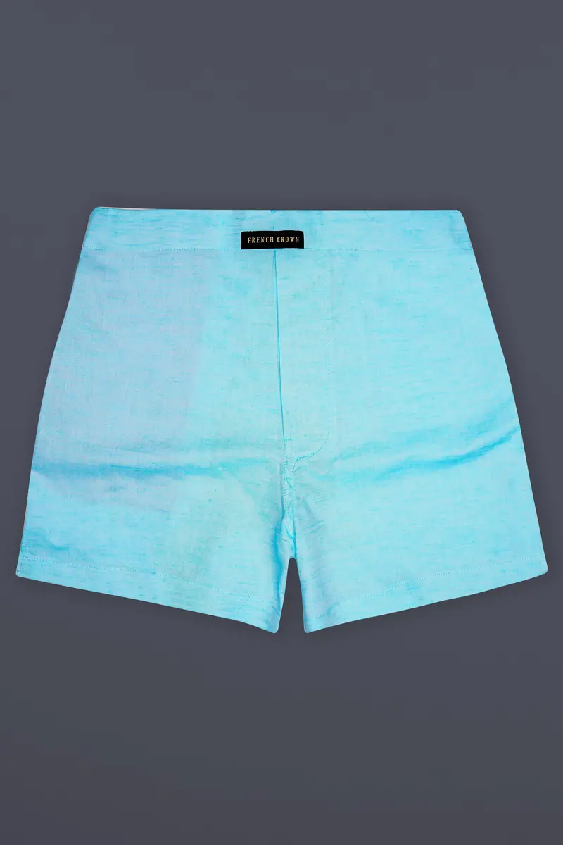 Blizzard Blue Solid Luxurious Linen Boxer 2