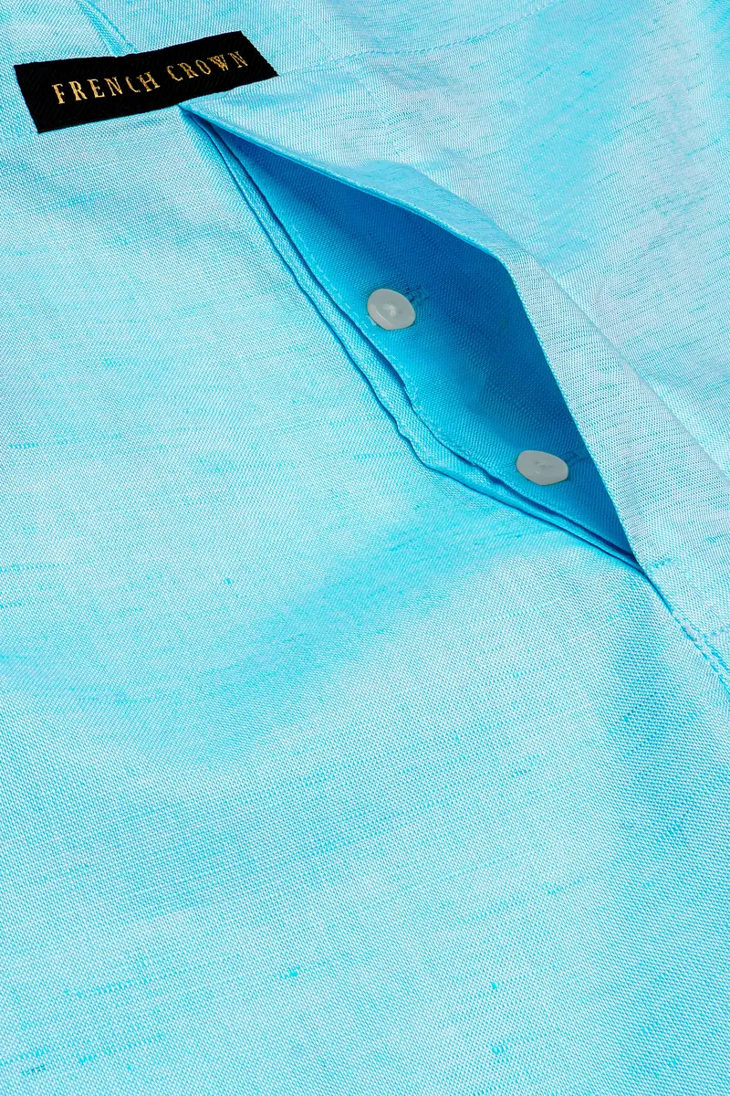 Blizzard Blue Solid Luxurious Linen Boxer 4