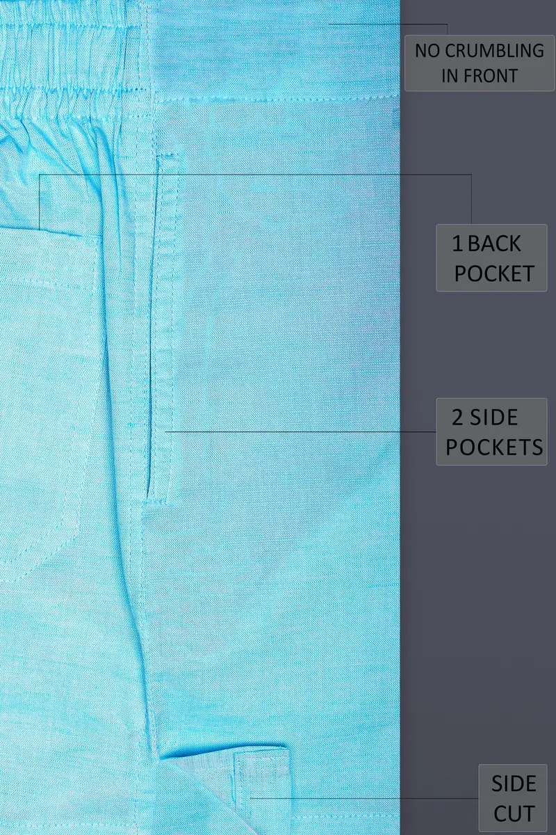 Blizzard Blue Solid Luxurious Linen Boxer 5