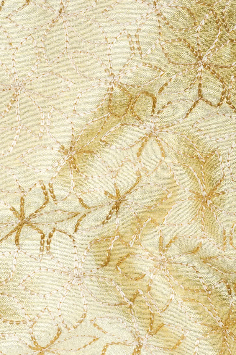 Blond Yellow Flower Embroidered Tuxedo Blazer 3