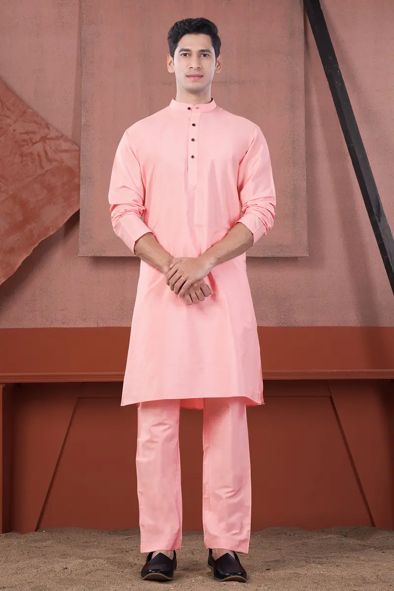 Blossom Pink Subtle Sheen Viscose Kurta Set 2