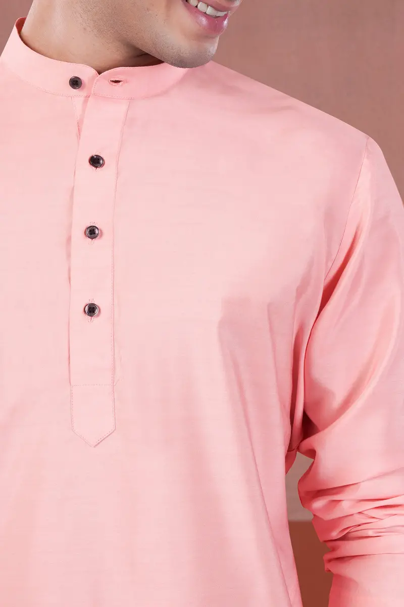 Blossom Pink Subtle Sheen Viscose Kurta Set 4