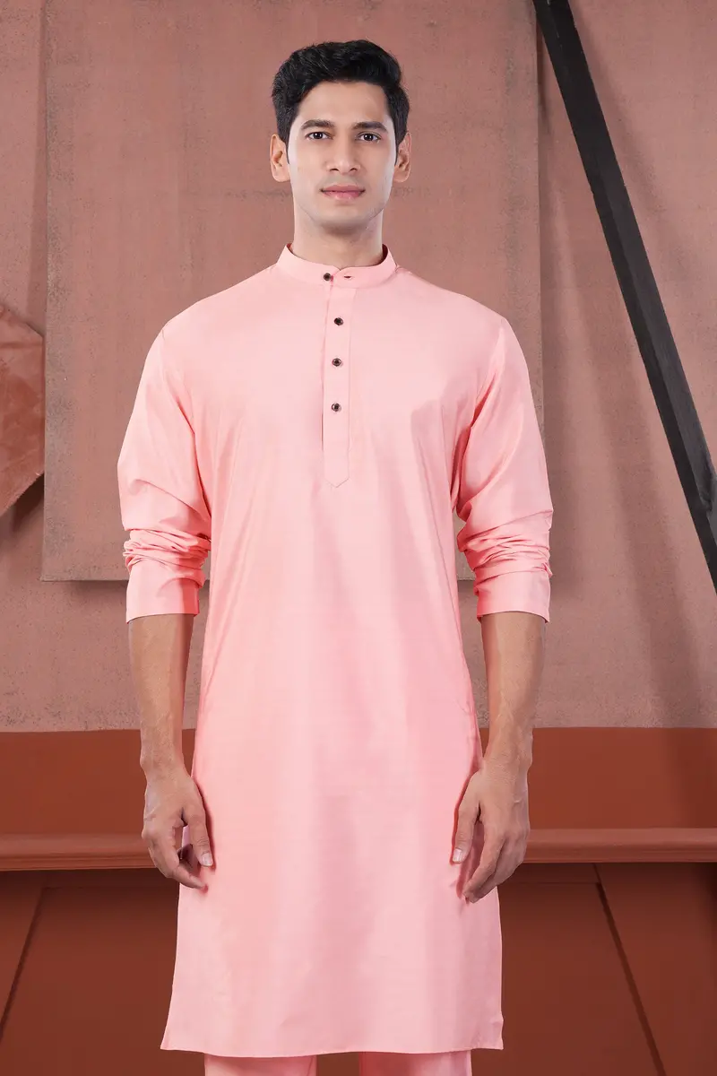Blossom Pink Subtle Sheen Viscose Kurta Set 5